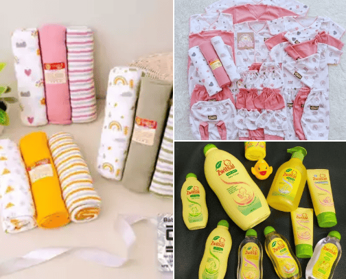 Perlengkapan ibu dan bayi ketika mau melahirkan cover photo collage