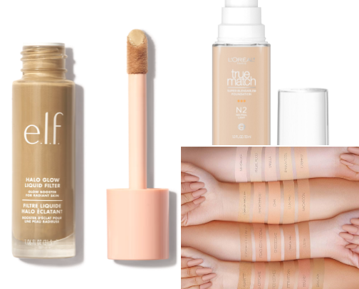 Water based makeup cover photo collage