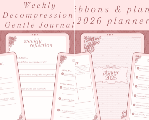 🗓️ Soft Girl Digital Planners & Productivity cover photo collage