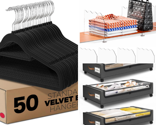 15 Space-Saving Amazon Home Organization Finds: Closet, Bathroom & Living Room Upgrades cover photo collage