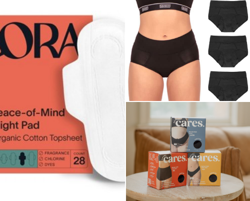 Crunchy period products cover photo collage