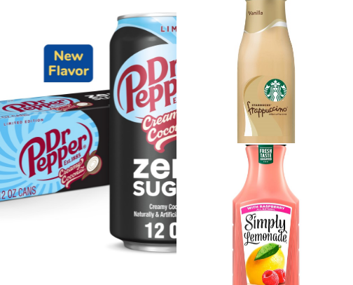 Pantry Essentials & Ride-or-Die Snacks: Fridge Finds, Heat-and-Eat Comforts, Fizzy Sips & Flavor Boosters cover photo collage