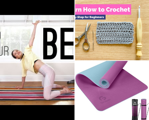 Low-spend hobby ideas 🧘🏽‍♀️🧶 cover photo collage