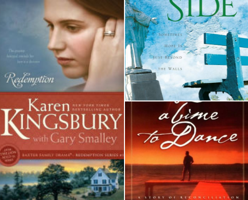 ⭐ Karen Kingsbury Books That Touch the Heart cover photo collage