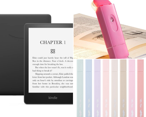 bookish essentials 📚🎀 cover photo collage