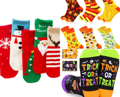 Cute crazy Socks for the Holiday Season cover photo collage