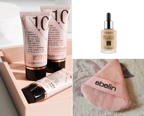 Makeup preparations cover photo collage