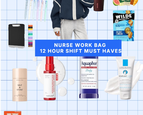 Nurse life - What’s In My Nurse Work Bag | 12 Hour Shift Must Haves cover photo collage