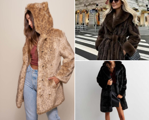 Cute fluffy jackets cover photo collage