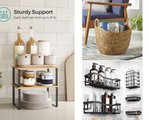 Home organisation, decorate and storage cover photo collage