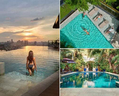 Best Hotels in Phnom Penh, Cambodia (Under $100/$200/$300 per night options) cover photo collage
