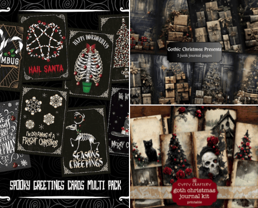 Gothic Christmas 🎄 ☠️ 🎁 💀 cover photo collage