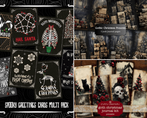 Gothic Christmas 🎄 ☠️ 🎁 💀 cover photo collage