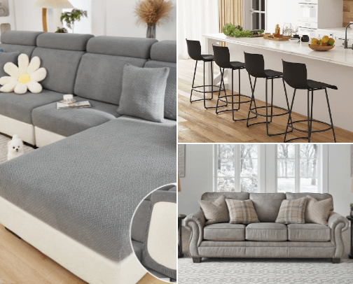 Furniture home living area furnishings cover photo collage