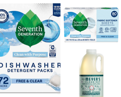 “using less chemicals” cleaning list. cover photo collage