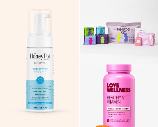 Feminine Hygiene Products cover photo collage