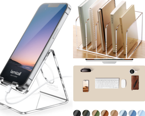 desk setup essentials 🖥️ cover photo collage