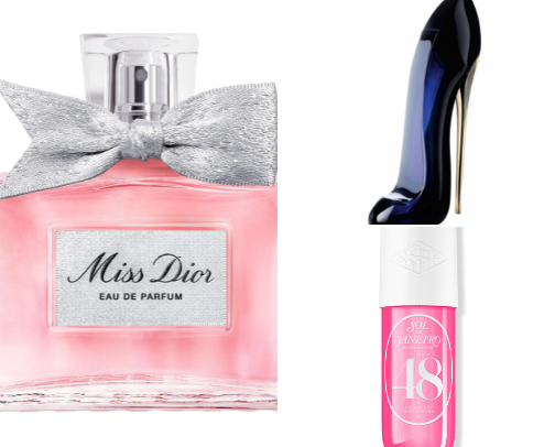 Perfumes for women. cover photo collage
