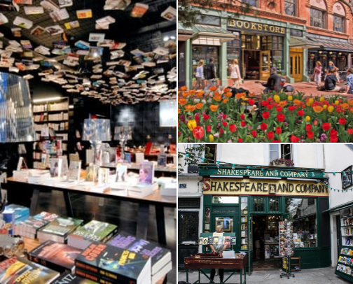 My Global Bookstore & Library Travelogue: Documenting Every Shop by State and Country cover photo collage