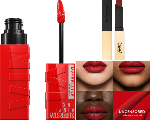 Red lipsticks cover photo collage