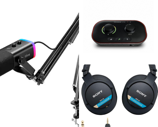 Podcast Setup Essentials – Must-Have Gear for Beginners & Creators cover photo collage