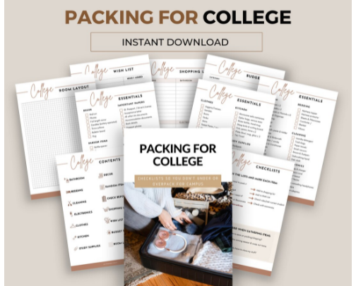 College Packing Checklist cover photo collage