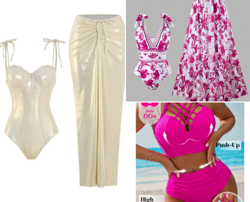 Flattering Plus Size Swimwear That Hides Belly & Boosts Confidence cover photo collage