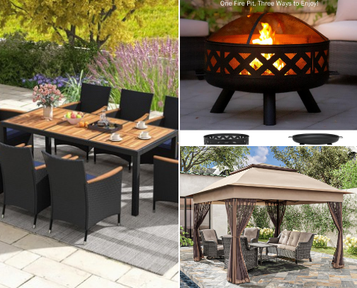 Backyard oasis cover photo collage