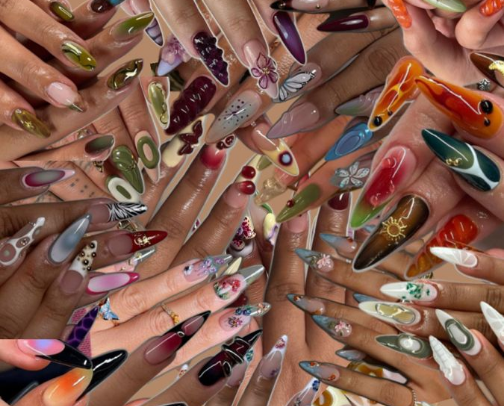 salon worthy press on nails💅🏽 cover photo collage