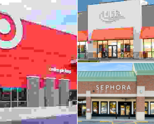 Shopping stores cover photo collage