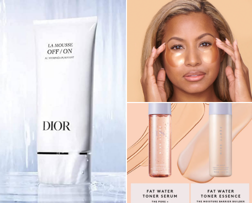 Skincare products cover photo collage