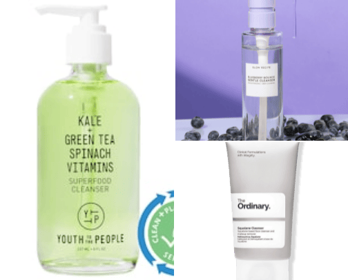 Skincare products cover photo collage