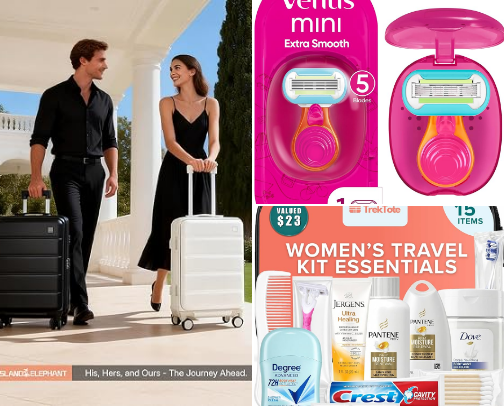 Amazon Travel Finds for Women – Luggage, Beauty & Toiletry Essentials cover photo collage