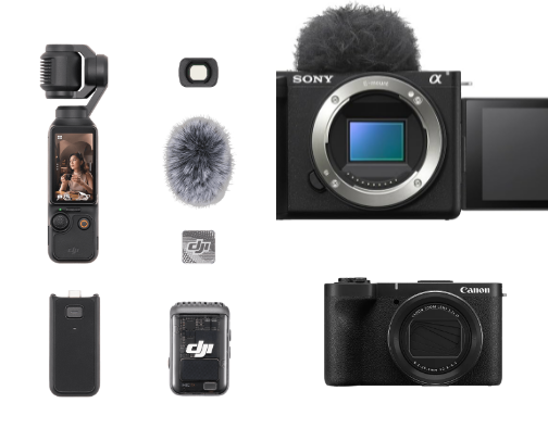 Tech & creator equipment cover photo collage