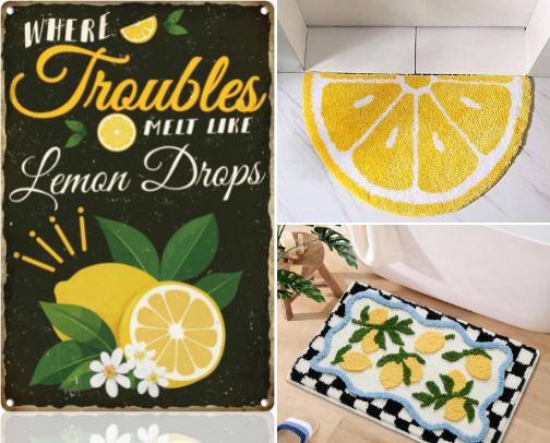 Modern Lemon Bathroom Inspo cover photo collage