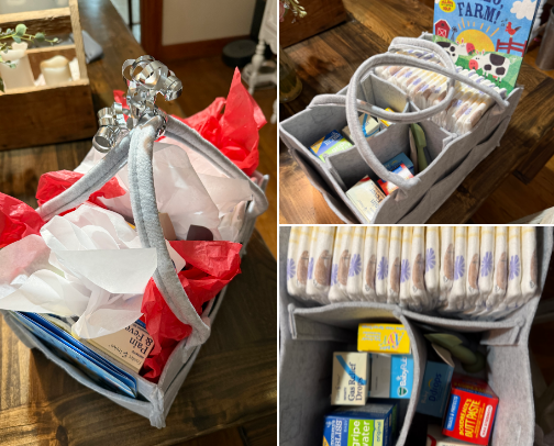 Baby shower medicine caddy gift cover photo collage