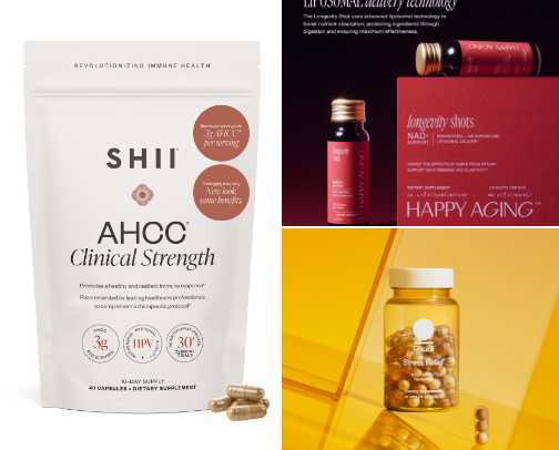 Woman’s wellness supplements cover photo collage