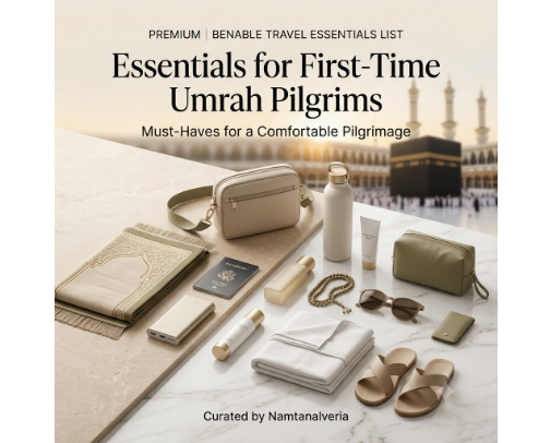 Essentials for First-Time Umrah Pilgrims: Must-Haves for a Comfortable Pilgrimage cover photo collage