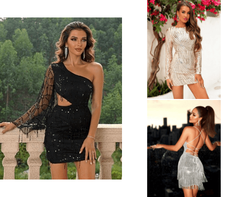 Dresses for party events cover photo collage