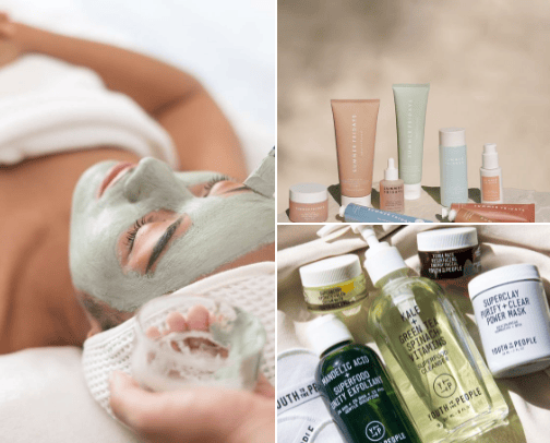 Vegan skincare cover photo collage