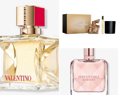 OreBella| Billie Eilish| Valentino| Holliday wedding and dinner date Women perfumes/ Fragrances. cover photo collage