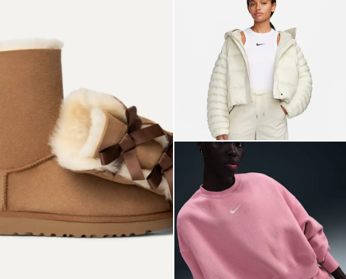 Warm and stylish winter sportswear cover photo collage