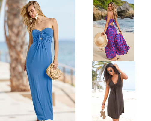 Perfect vacation dresses cover photo collage