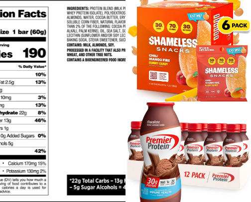 High protein/low sugar/carb snacks cover photo collage