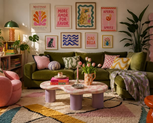 Ditch the Beige: Bright & Colourful Living Room Inspiration ✨🪴 cover photo collage
