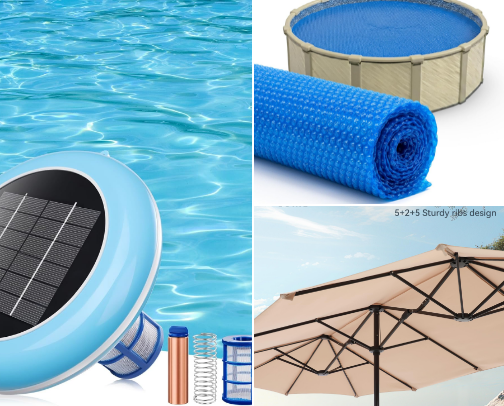 Keeping my pool blue and relaxing cover photo collage