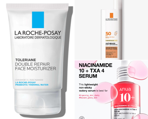 Beauty Products for Acne Prone skin cover photo collage