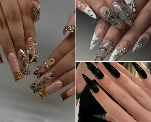 nails (press on) cover photo collage
