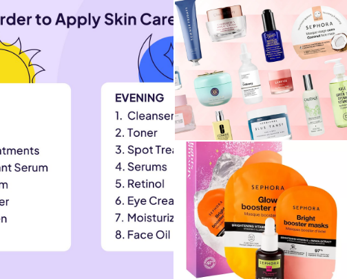 Skincare and shampoo cover photo collage