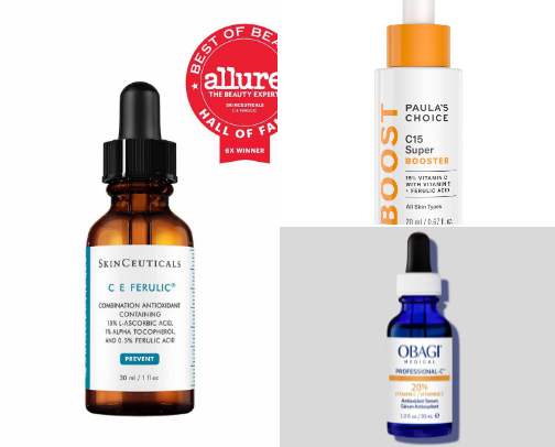 Here are some international-scale Vitamin C serum recommendations cover photo collage